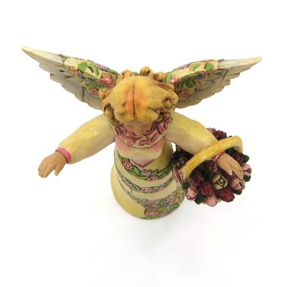 Jim Shore Heartwood Creek Angel with Basket of Flowers 4007548 Mini 5" Figurine - Picture 7 of 11